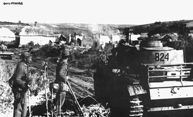 Танки 6-й танковой дивизии на подходе к Прохоровке