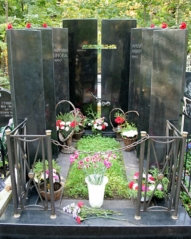 Могила Андрея Миронова на Ваганьковском кладбище Москвы