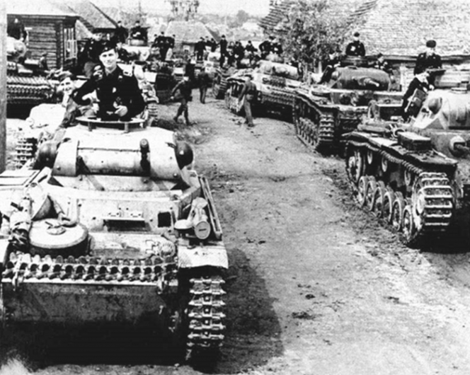 Немецкие танки в районе Ржева, 1941 г.