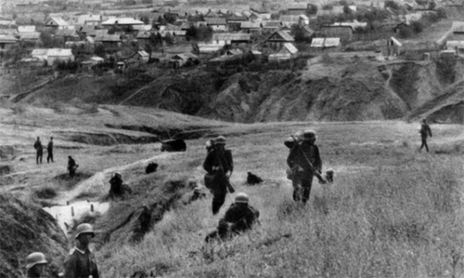 Немецкая пехота на Мамаевом кургане, сентябрь 1942 г.