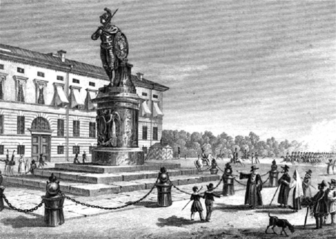 Памятник Суворову в Петербурге на Марсовом поле.