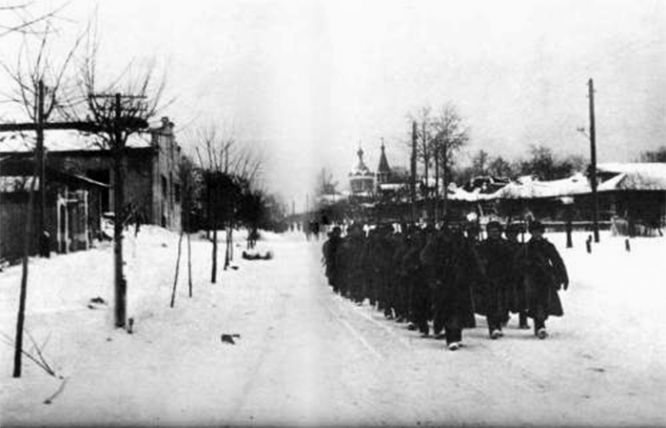 Клин, ул. Литейная, декабрь 1941 г.