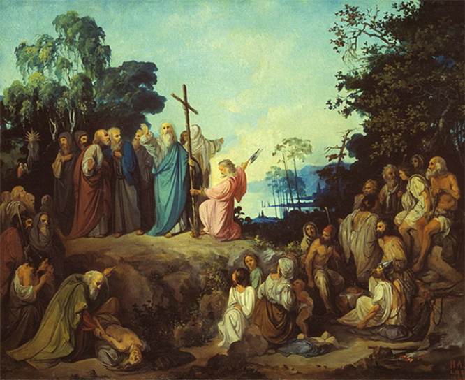 Апостол Андрей Первозванный водружает крест на горах Киевских.