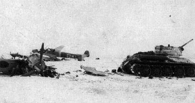 Разбитые немецкие самолеты.