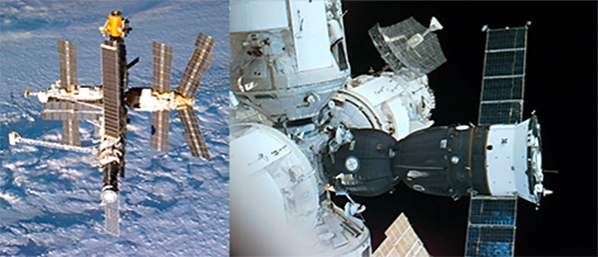 Орбитальная станция «Мир», 24 сентября 1996 года / «Союз ТМ-24», пристыкованный к переходному отсеку орбитальной станции «Мир»
