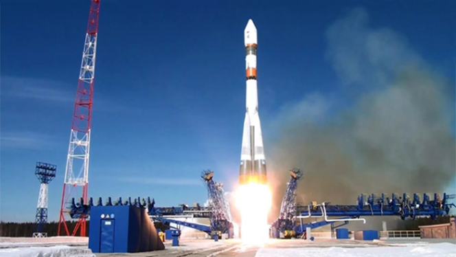 Запуск космического аппарата с космодрома Плесецк ракетой-носителем «Союз-2»