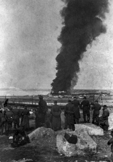 Взрыв на немецком аэродроме возле Николаева результате диверсии участников николаевского подполья
