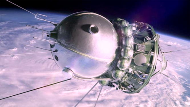 «Восток-1» в открытом космосе (художественное изображение)
